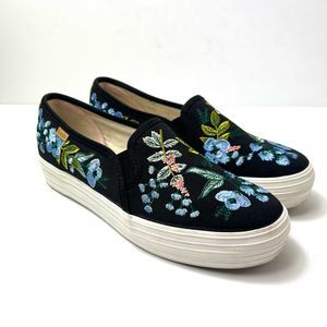Keds X Rifle Paper Co. Embroidered Platform Slip-on Sz 7